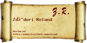 Zádori Roland névjegykártya